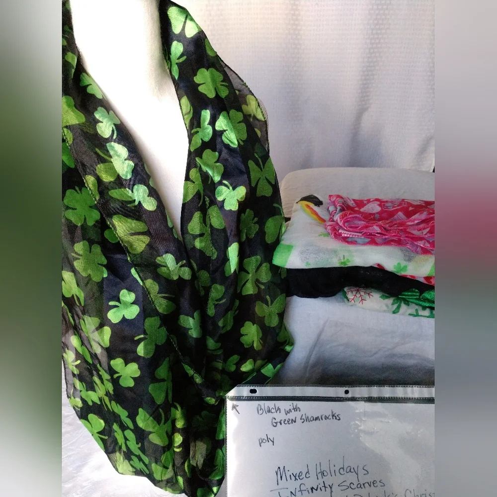 Holiday Infinity Scarf Scarves Lot of 6 Collection Bundle Holidays